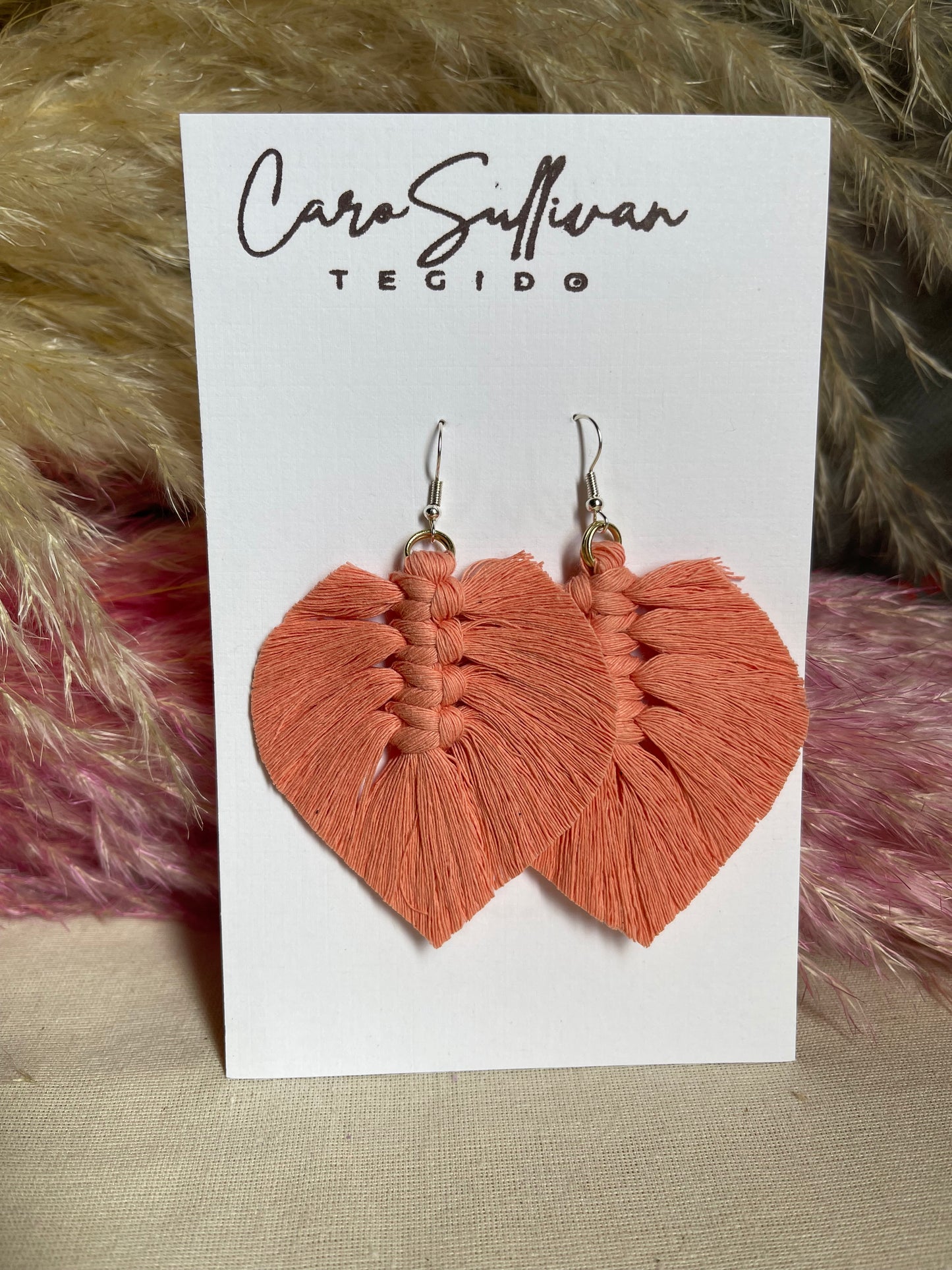 Aretes Macramé (pluma)