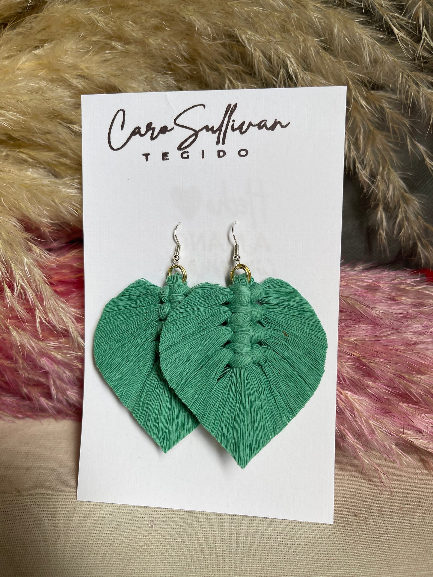 Aretes Macramé (pluma)