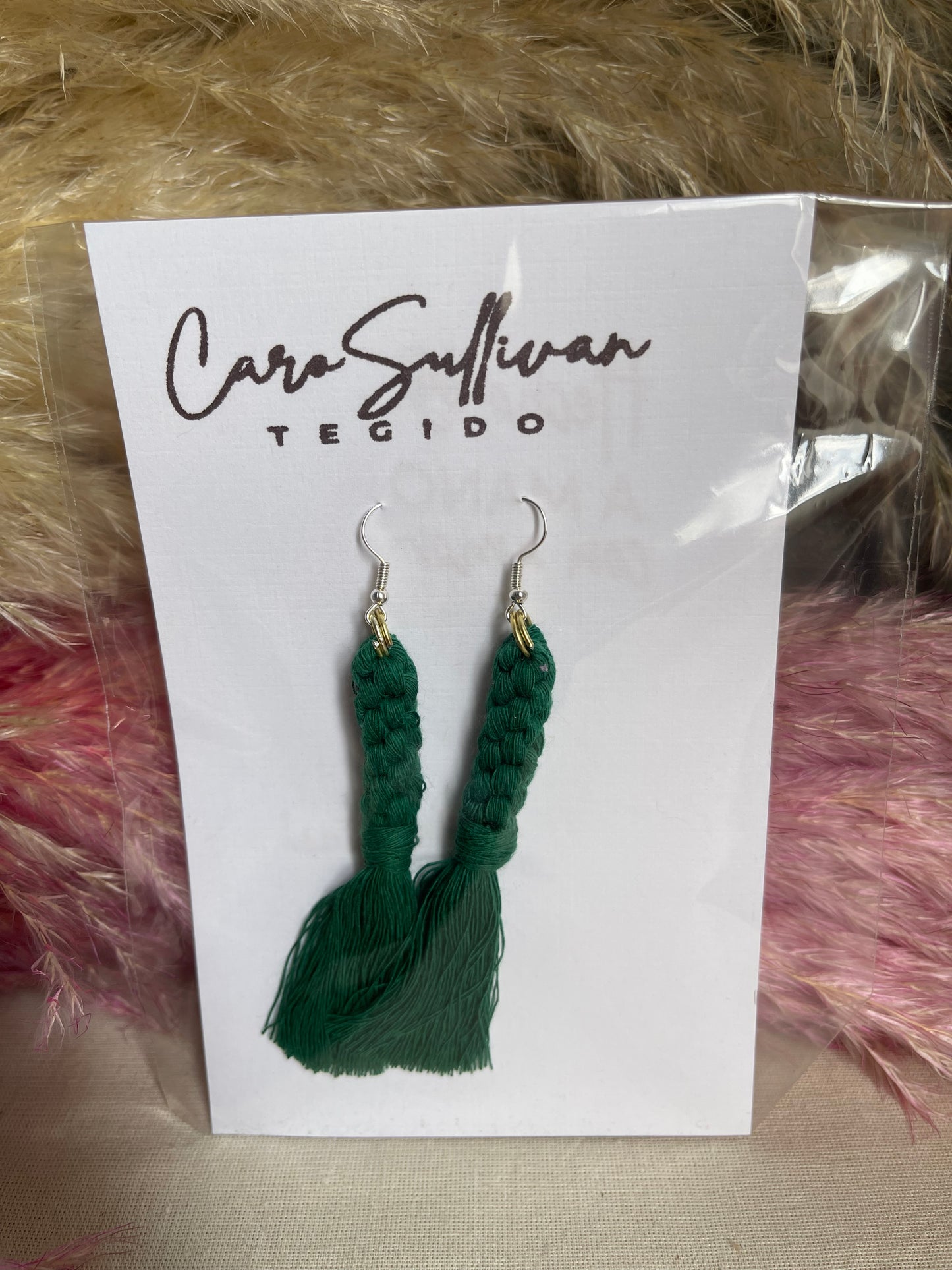 Aretes Macramé (largo cuadrado)