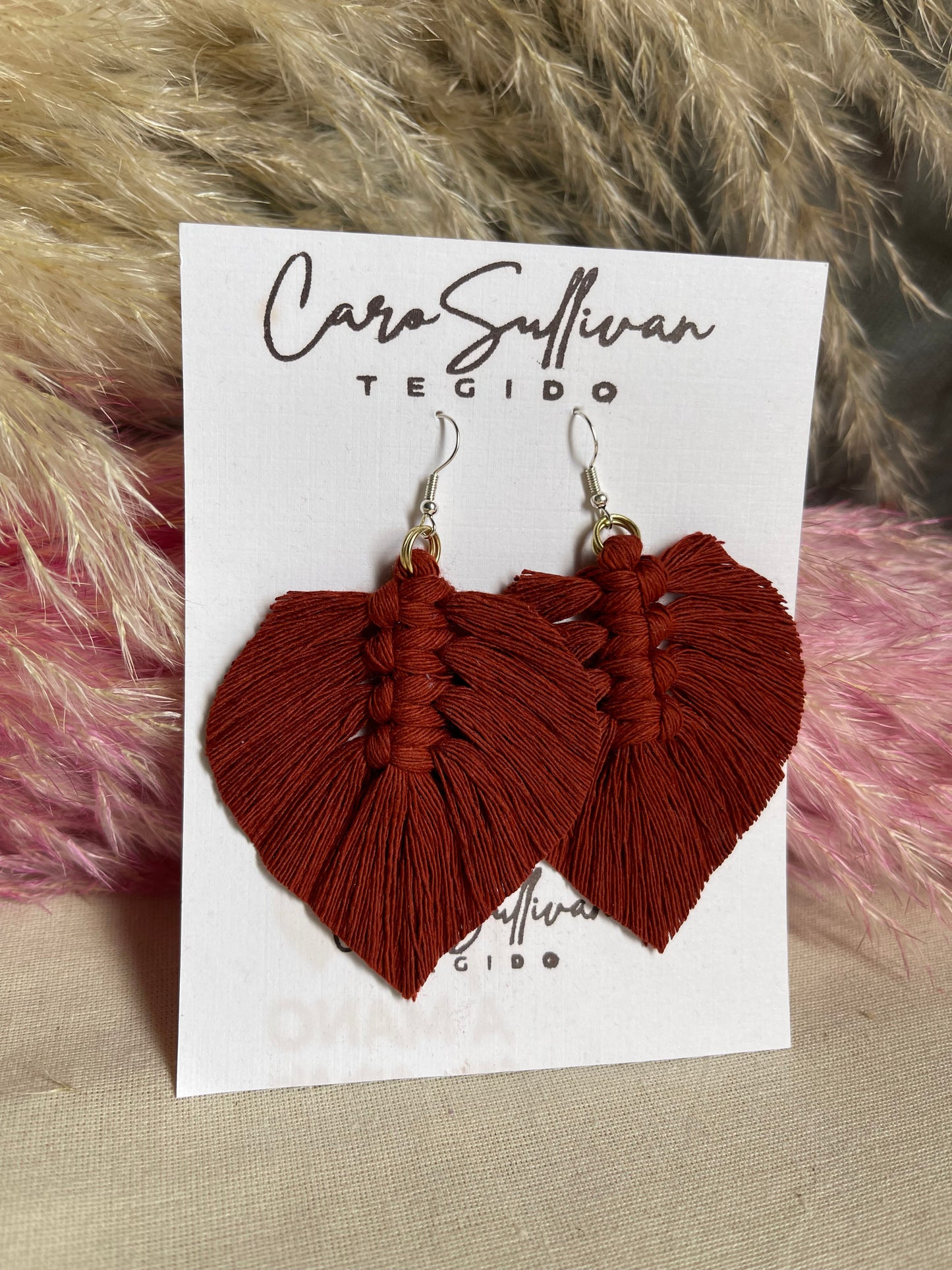 Aretes Macramé (pluma)