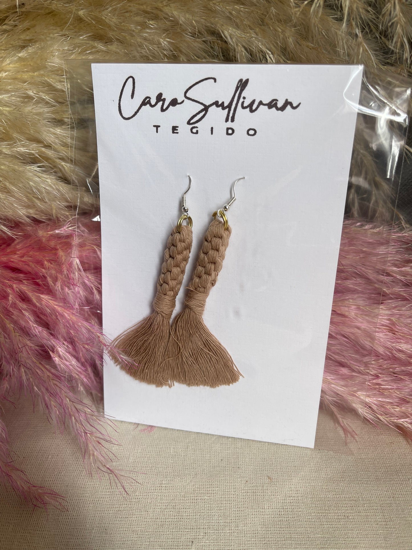 Aretes Macramé (largo cuadrado)