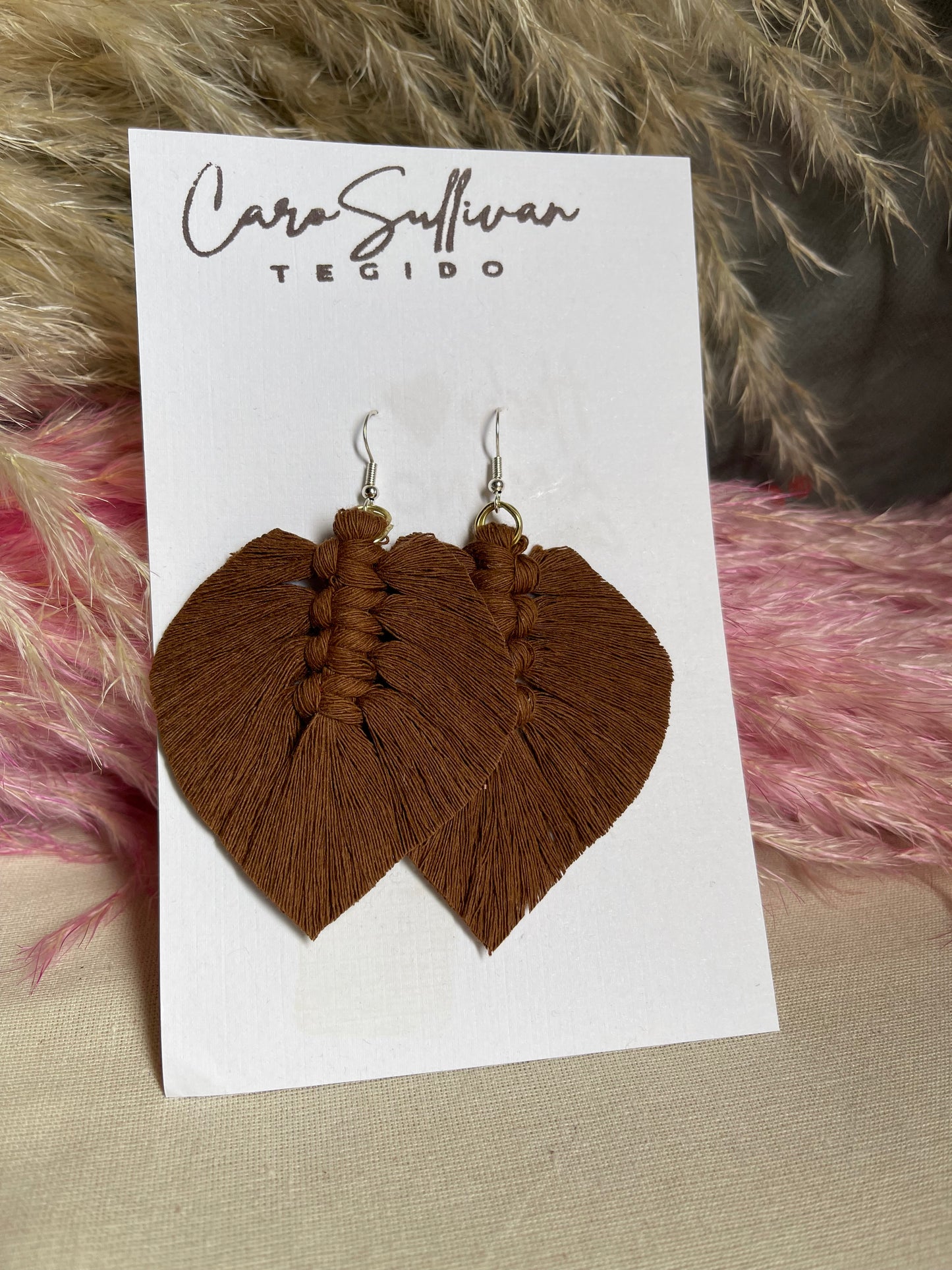 Aretes Macramé (pluma)