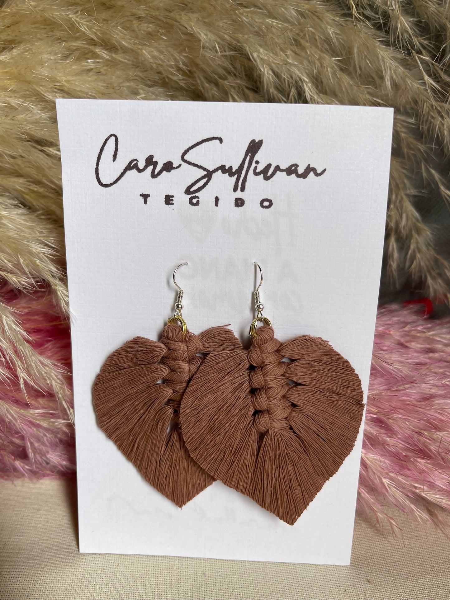 Aretes Macramé (pluma)