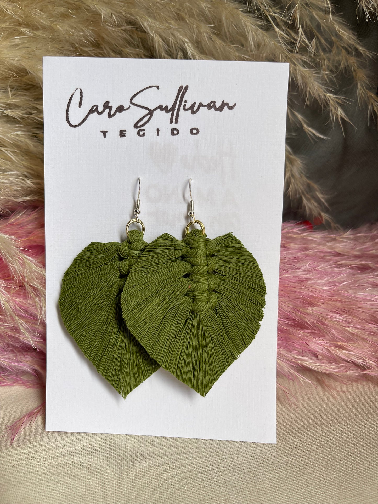 Aretes Macramé (pluma)