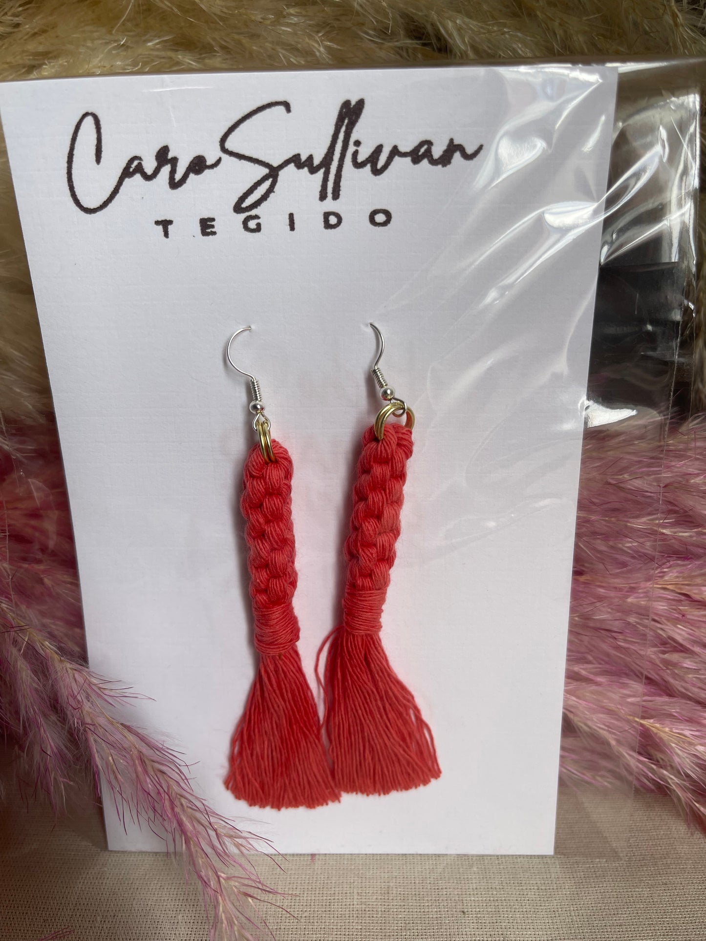 Aretes Macramé (largo cuadrado)