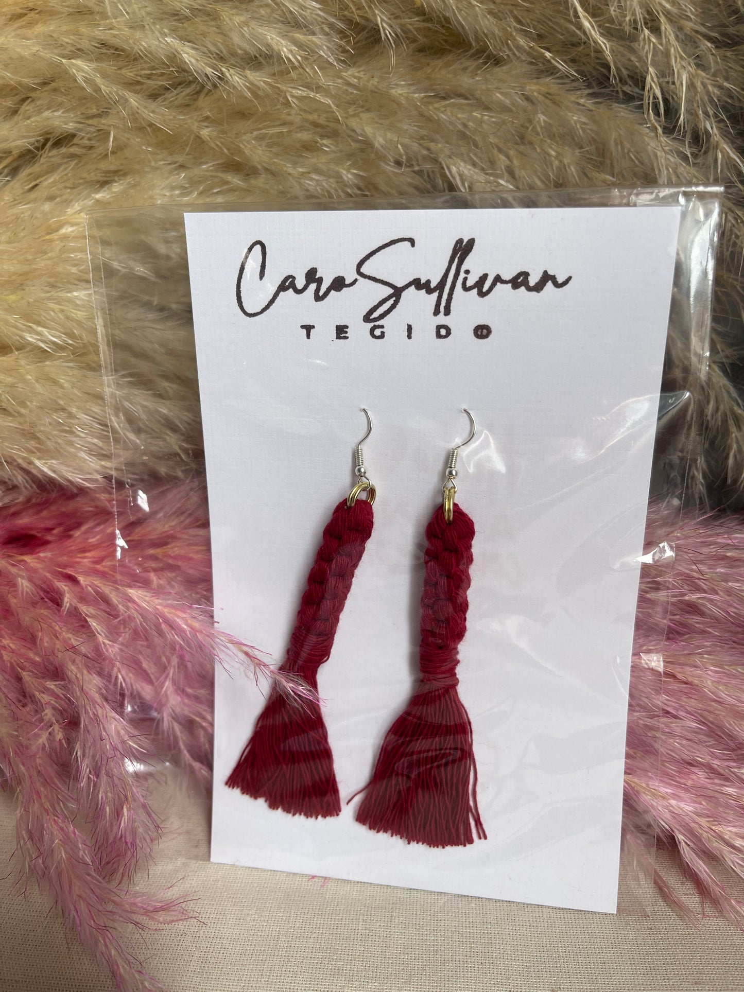 Aretes Macramé (largo cuadrado)