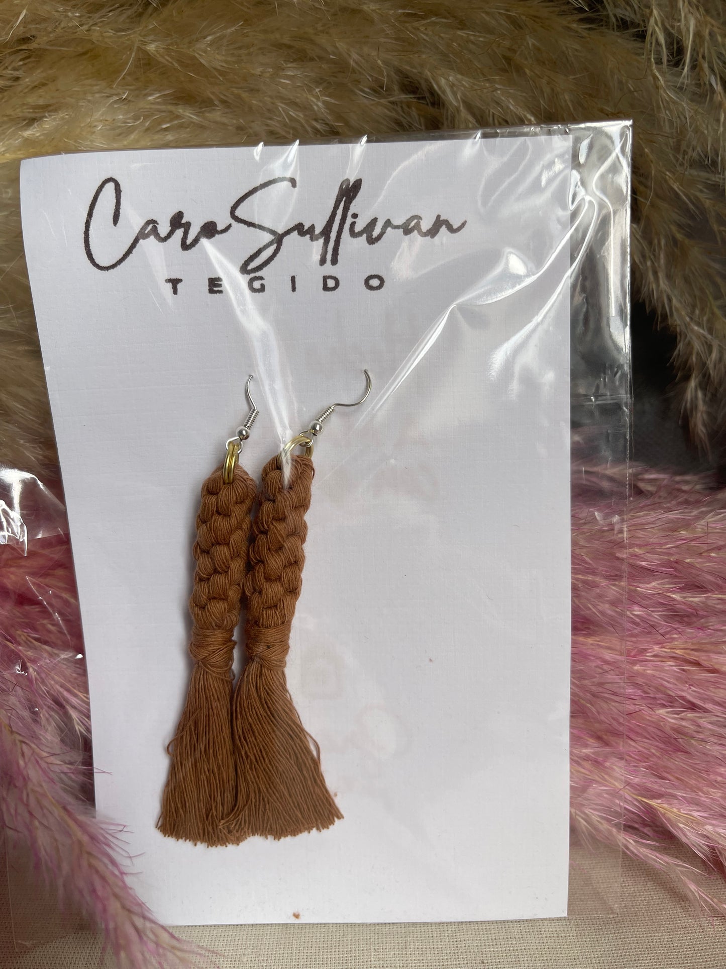 Aretes Macramé (largo cuadrado)