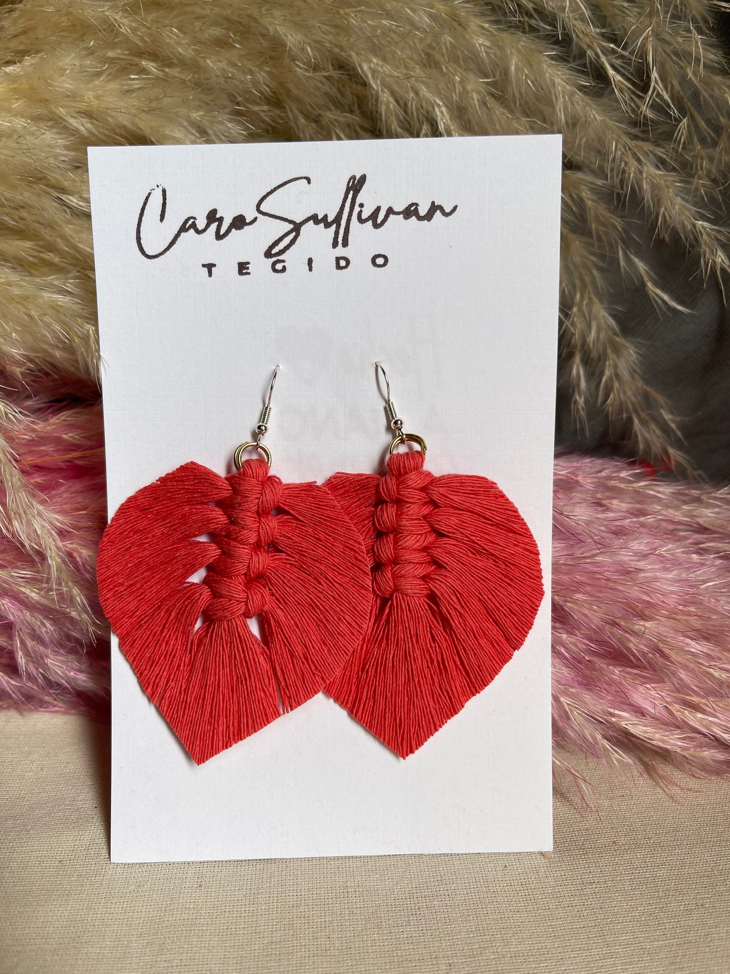 Aretes Macramé (pluma)