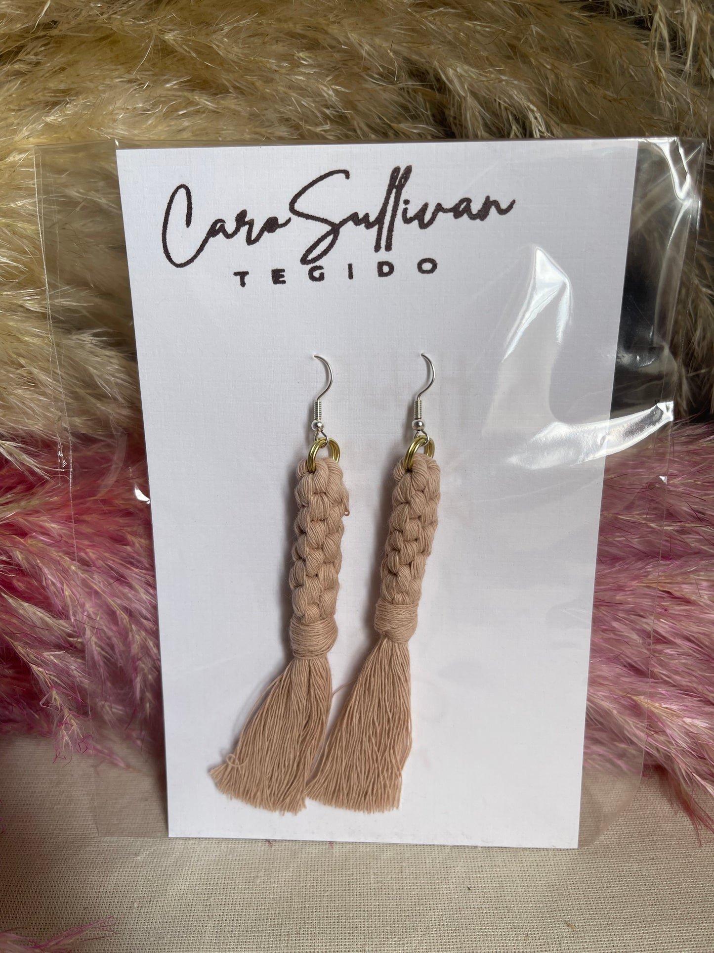 Aretes Macramé (largo cuadrado)